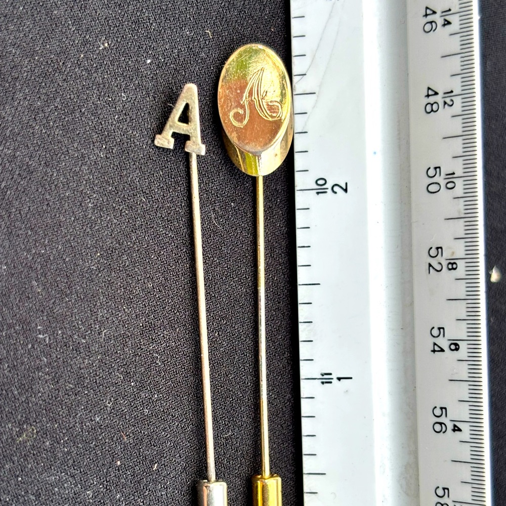 Gold and Silver Initial Stick Pins